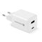 GaN mains charger with 1 x USB and 1 x USB-C Quick Charge 4.0 45W, white | Techbox