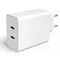 Promiz (PZ-30055) Wall Charger - Dual USB-C - 65W - GaN - White
