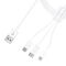 3mk Cable 3in1 USB-A - micro USB / Lightning / USB-C 1.2m 20V/2.4A 15W - white