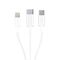 3mk Cable 3in1 USB-A - micro USB / Lightning / USB-C 1.2m 20V/2.4A 15W - white