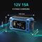 Qoltec 52496 Charger 12V 15A | Rectifier with repair function and maintaining power supply during battery replacement | for AGM GEL LiFePO4 | LCD