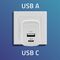 Qoltec 51825 GaN 45W charger| 5-20V | 1.5-3A | 1 x USB-C PD | 1x USB QC 3.0 | White