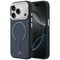 Etui Mercedes Leather 3D MagSafe na iPhone 17 Pro Max - granatowe