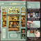 MINIATURE HOUSE - DIY- Gallery Bookstore - 246pc + LED Light