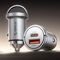 Orico MiniRing Pro 45W USB-A + USB-C Car Charger - Silver