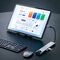 Tech-Protect HB09 USB hub 8in1 TYPE-C + USB-A 3.0 + USB-C 3.0 + HDMI 4K 60HZ + SD/TF + PD100W + RJ45 1000 MB/S - gray