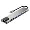 Tech-Protect HB09 USB hub 8in1 TYPE-C + USB-A 3.0 + USB-C 3.0 + HDMI 4K 60HZ + SD/TF + PD100W + RJ45 1000 MB/S - gray