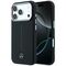 Mercedes Leather Semi Wrap Iconic Line MagSafe Case for iPhone 17 Pro - Black