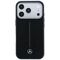 Mercedes Leather Semi Wrap Iconic Line MagSafe Case for iPhone 17 Pro Max - Black