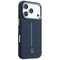Mercedes Leather Semi Wrap Iconic Line MagSafe Case for iPhone 17 Pro Max - Navy Blue