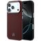 Mercedes Leather Semi Wrap Wood Effect MagSafe Case for iPhone 17 Pro - Red