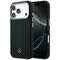 Mercedes Leather Semi Wrap Wood Effect MagSafe Case for iPhone 17 Pro Max - Black