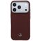 Mercedes Leather Semi Wrap Wood Effect MagSafe Case for iPhone 17 Pro Max - Red