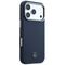 Mercedes Leather Semi Wrap Wood Effect MagSafe Case for iPhone 17 Pro Max - Navy Blue