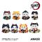 Demon Slayer: Kimetsu no Yaiba Mega Cat Project Trading Figure Fortune Cats Ver. 01 7 cm Blind Box Assortment (6)