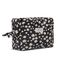 Karen - Large toiletry bag with embroidered daisies - Black - Large / Luggage and Travel Gear