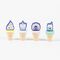 STITCH - Pack of 4 mini Highlighters "food"