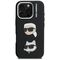 Karl Lagerfeld FW Grained Karl &amp; Choupette Heads Pins Case for iPhone 16 Pro Max - Black