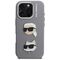 Karl Lagerfeld FW Grained Karl &amp; Choupette Heads Pins Case for iPhone 16 Pro Max - Gray