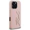 Karl Lagerfeld FW Grained Signature Logo iPhone 16 Pro Case - Pink