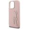 Karl Lagerfeld FW Grained Signature Logo iPhone 16 Pro Case - Pink