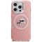 Karl Lagerfeld IML Glitter Karl &amp; Choupette Heads Logo MagSafe Case for iPhone 16 Pro - Pink