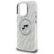 Karl Lagerfeld IML Glitter Karl &amp; Choupette Heads Logo MagSafe Case for iPhone 16 Pro - Gray
