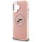 Karl Lagerfeld IML Glitter Karl &amp; Choupette Heads Logo MagSafe iPhone 16 Case - Pink