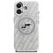 Karl Lagerfeld IML Glitter Karl &amp; Choupette Heads Logo MagSafe iPhone 16 Case - Gray