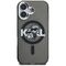 Karl Lagerfeld IML Glitter Karl &amp; Choupette Sketch Logo MagSafe Case for iPhone 16 - Black