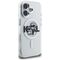 Karl Lagerfeld IML Glitter Karl &amp; Choupette Sketch Logo MagSafe Case for iPhone 16 - Transparent