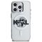 Karl Lagerfeld IML Glitter Karl &amp; Choupette Sketch Logo MagSafe Case for iPhone 16 Pro Max - Clear