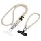 Tech-Protect C10S Crossbody Phone Lanyard (114 cm) + Wrist Strap (31 cm) - Beige Titanium