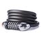 Rockbros RKS531 bicycle lock with 5-digit code, steel cable, 120 cm, with LED lighting - black