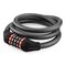Rockbros RKS531 bicycle lock with 5-digit code, steel cable, 120 cm, with LED lighting - black