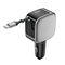 Cuktech CC903P 100W Car Charger with Display and 70cm Retractable USB-C Cable - Gray