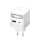 Cuktech AD653W 67W GaN 2x USB-C + USB-A Wall Charger with 70cm Retractable USB-C Cable - White