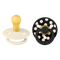 BIBS - Pacifier Studio Colour 2 PACK Polka Latex - Ivory/Black - Size 1 / Baby and Children
