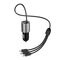 Dudao 3in1 USB Car Charger 3.4A Built-in Lightning / USB Type C / Micro USB Cable Black (R5ProN Black)