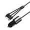 Dudao 3in1 USB Car Charger 3.4A Built-in Lightning / USB Type C / Micro USB Cable Black (R5ProN Black)