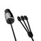 Dudao 3in1 USB Car Charger 3.4A Built-in Lightning / USB Type C / Micro USB Cable Black (R5ProN Black)