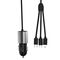 Dudao 3in1 USB Car Charger 3.4A Built-in Lightning / USB Type C / Micro USB Cable Black (R5ProN Black)