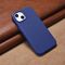 iCarer Litchi Premium Leather Case iPhone 14 Plus Magnetic Leather Case with MagSafe Dark Blue (WMI14220711-DB)