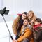 Selfie stick WR1YXS telescopic tripod 0.71m with round lamp - black