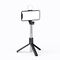 Selfie stick WR1YXS telescopic tripod 0.71m with round lamp - black