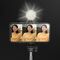 Selfie stick WH1YXS telescopic tripod 1m with round lamp and phone holder - black