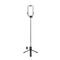 Selfie stick WH1YXS telescopic tripod 1m with round lamp and phone holder - black