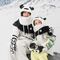 Qunature Panda Heat Transfer Ski Gloves Kids Size S - Black/White