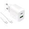 Puro PROLITE 25W USB-A / USB-C wall charger + USB-C - USB-C cable 1.2m - white