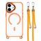 iPhone 17 Case with Adjustable Crossbody Lanyard and MagSafe Compatible Camera Frame as a Stand - Orange